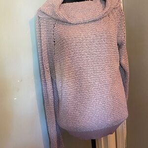 Free People Soft Lilac Cowl Neck Sweater